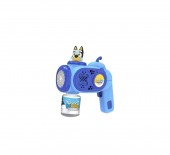Jucarie Pistol de facut baloane de sapun, model Bluey, albastru deschis, 18.5 cm