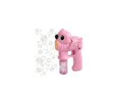 Jucarie Pistol de facut baloane de sapun, model Stitch Lilo, roz deschis, 18.5 cm