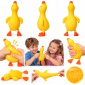 Jucarie senzoriala, Crunchy Squishy, Rata squishy, antistres, 1 buc, galben, 8 cm