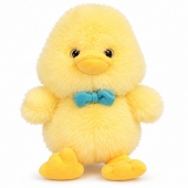 Jucărie de pluș Rățușcă, cu papion, 30 cm, galben
