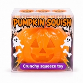 Jucărie Squishy Crunchy Dovleac Halloween pentru copii, antistres, moale și elastică, 6,5 x 6,5 cm, portocaliu