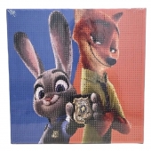 Kit de pictura cu diamant, Nick si Judy, Zootopia, 5D, 19 x 19 cm, multicolor, 5 ani+