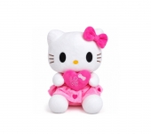 Mascota de plus, Hello Kitty cu inimioara, MASHASHOP, roz/alb, 28 cm