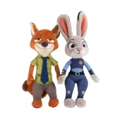 Mascote de plus, Iepurasul si Vulpea, Zootopia, Judy si Nick, multicolor, 38 cm