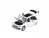 Masinuta metal mecanica, Audi Q5, scara 1:32, sunete, usi mobile, capota mobila, portbagaj mobil, alb, 15 cm