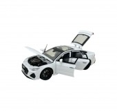 Masinuta metal mecanica, AUDI RS7,usi mobile, capota mobila, portbagaj mobil, alb, 19.5 cm