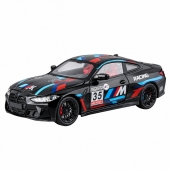 Masinuta metal mecanica, BMW M4 GT3, 1:24, volan sunet, usi mobile, capota mobila, portbagaj mobil, negru, 20 cm
