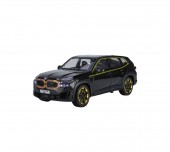 Masinuta metal mecanica, BMW XM, 1:24, fum, usi mobile, capota mobila, portbagaj mobil, negru, 20 cm