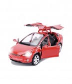 Masinuta metal mecanica, model Tesla X 90D, scara 1:22, sunete, usi mobile, capota mobila, portbagaj mobil, barlad, rosu, 22 cm