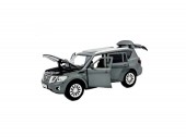 Masinuta metal mecanica, Nissan Patrol Y62, scara 1:32, sunete, usi mobile, capota mobila, portbagaj mobil, gri, 15 cm