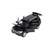 Masinuta metal mecanica, Nissan Patrol Y62, scara 1:32, sunete, usi mobile, capota mobila, portbagaj mobil, negru, 15 cm