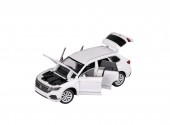 Masinuta metal mecanica, Volkswagen Touareg, scara 1:32, sunete, usi mobile, capota mobila, portbagaj mobil, alb, 15 cm