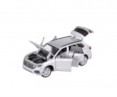 Masinuta metal mecanica, Volkswagen Touareg, scara 1:32, sunete, usi mobile, capota mobila, portbagaj mobil, gri, 15 cm