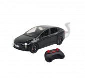 Masinuta metalica cu telecomanda, Tesla X, 1:22, usi mobile,fum, capota mobila, acumulator, negru, 20 cm