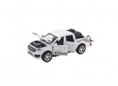 Masinuta metalica, Ford F350, scara 1:32, roti detasabile, usi mobile, capota mobila, alb, 17.5 cm