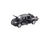 Masinuta metalica, Ford F350, scara 1:32, roti detasabile, usi mobile, capota mobila, negru, 17.5 cm
