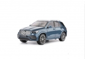 Masinuta metalica mecanica, Jeep Mercedes GLE 350, 1:24, usi mobile, capota mobila, portbagajul mobil, turcoaz, 20 cm
