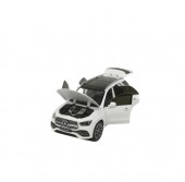Masinuta metalica mecanica, Jeep Mercedes GLE 350, 1:24, usi mobile, capota mobila, portbagajul mobil, alb, 20 cm