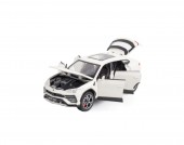 Masinuta metalica mecanica, Lamborghini Urus, efect fum, 1:24, usi mobile, capota mobila, portbagajul mobil, alb, 20 cm