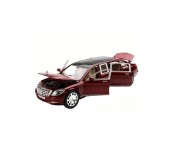 Masinuta metalica Mercedes Maybach S600, 1:24, usi mobil, portbagaj mobil, capota mobila, maro, 22 cm
