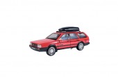 Masinuta metalica, Volkswagen Santana, scara 1:32, usi mobile, capota mobila, portbagaj mobil, rosu, 15.5 cm