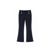 Pantaloni eleganți fetite pentru scoala, model Flare cu nasturi, bleumarin, 8 ani - 14 ani