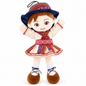 Papusa de plus Baietelul, care canta muzica populara romaneasca, 36 cm, 3 ani+