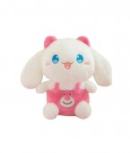 Papusa de plus, Kuromi din seria Cinnamoroll Sanrio, alb/roz deschis, 40 cm