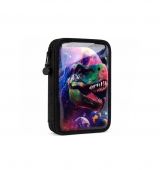 Penar triplu echipat, 3D, fermoar, 32 piese, Dino, multicolor