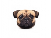 Perna personalizata, Catel Pug 3D, multicolor, 45 cm x 40 cm