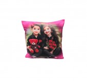 Perna personalizata, model Love, roz/multicolor, 40 cm x 40 cm
