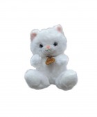 Pisicuta de plus, realist, MASHASHOP, miauna, alb, 25 cm