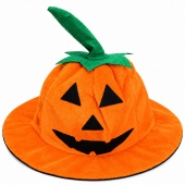 Pălărie Halloween Dovleac pentru copii, accesoriu petreceri tematice, portocalie cu verde, 4+ ani