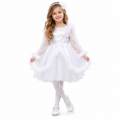 Rochie fetite, Fulg de Nea, tul, alb, marimea 3 ani - 8 ani