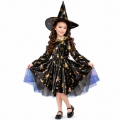 Rochie model Vrajitoare cu palarie, negru, 4 ani - 9 ani
