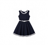 Sarafan scolar pentru fete, cu curea, bleumarin, 128 cm - 158 cm, 7 ani - 13 ani