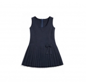 Sarafan scolar pentru fete, cu pliuri si fermoar, MASHASHOP, bleumarin, 6 ani - 12 ani