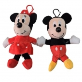 Set  2 Jucarii de plus, Mickey Mouse si Minnie breloc, 18 cm