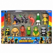 Set 12 Figurine, Italian Brain Rot, Tralalero Tralala, MASHASHOP, maro/multicolor, 10 cm, 3 ani+