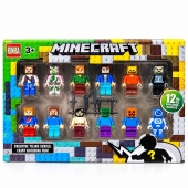  Set 12 Figurine, tip Minecraft, multicolor, 5 cm, 4 ani+