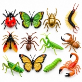 Set 12 Insecte mari, multicolor, 7 cm - 16 cm, 3 ani+
