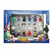  Set 12 Roboti tip Avengers, 15 accesorii, multicolor, 5 cm, 4 ani+