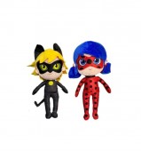 Set 2 Mascote de plus, Miraculous, Motanul Noir si Buburuza, multicolor, 45 cm