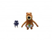 Set 2 Mascote de plus, Ursul Grizzy si Lemingii, MASHASHOP, multicolor, 50 cm - 25 cm 