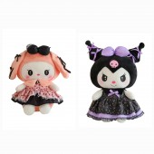 Set 2 Papusi de plus, Kuromi din seria Hello Kitty Sanrio, mov/roz, 65 cm