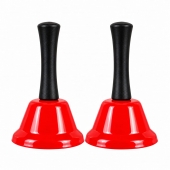  Set 2 Jucarii muzicale, Clopotel cu maner, 2 buc, rosu, 19 cm