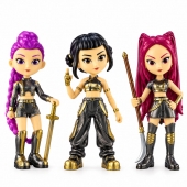 Set 3 figurine, K Pop Demon Hunter Girl, MASHASHOP, roz/multicolor, 18 cm, 3 ani+
