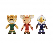 Set 3 Mascote de plus, Cupa Mondiala, FIFA 2026, tip breloc, multicolor, 20 cm