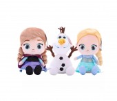 Set 3 Mascote de plus, Printese Elsa si Anna, Olaf, multicolor, 38 cm