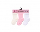 Set 3 Sosete pentru bebe, model Fete, multicolor, 0 - 18 luni
